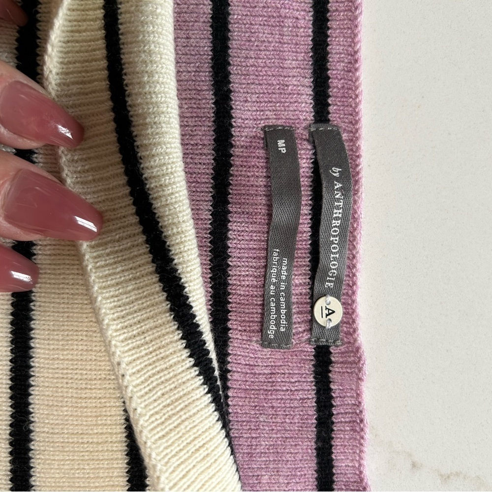 Anthropologie Colorblock Striped Sweater Size MP - Picture 4 of 7